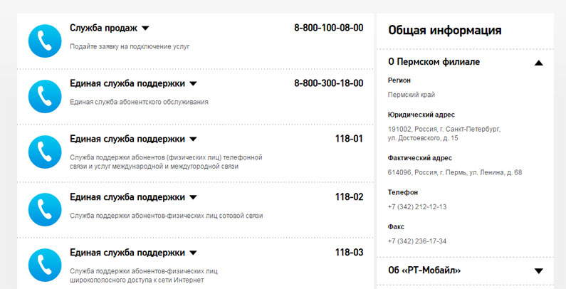 Как позвонить оператору Ростелеком в Перми
