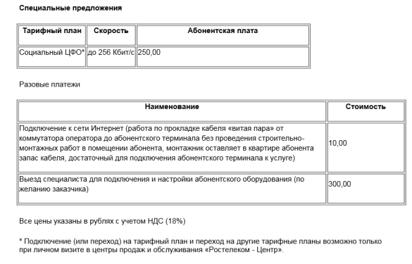 Тариф Социальный от Ростелеком – дешевый интернет для жителей ЦФО и регионов Тариф Социальный от Ростелеком – дешевый интернет для жителей ЦФО и регионов