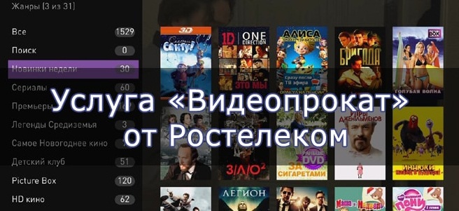 Услуга «Видеопрокат» от Ростелекома – список фильмов, подключение и стоимость Услуга «Видеопрокат» от Ростелекома – список фильмов, подключение и стоимость